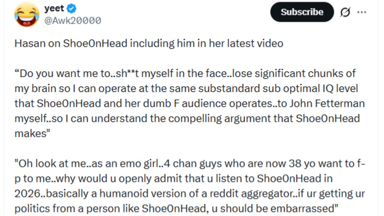 Hasan Piker Crashes Out Over Shoe0nHead Response Video