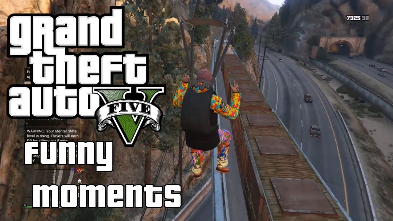 GTA 5 Funny Moments 40 - Down The River, Bike Jumping On The Train, Boat Ride Attack
