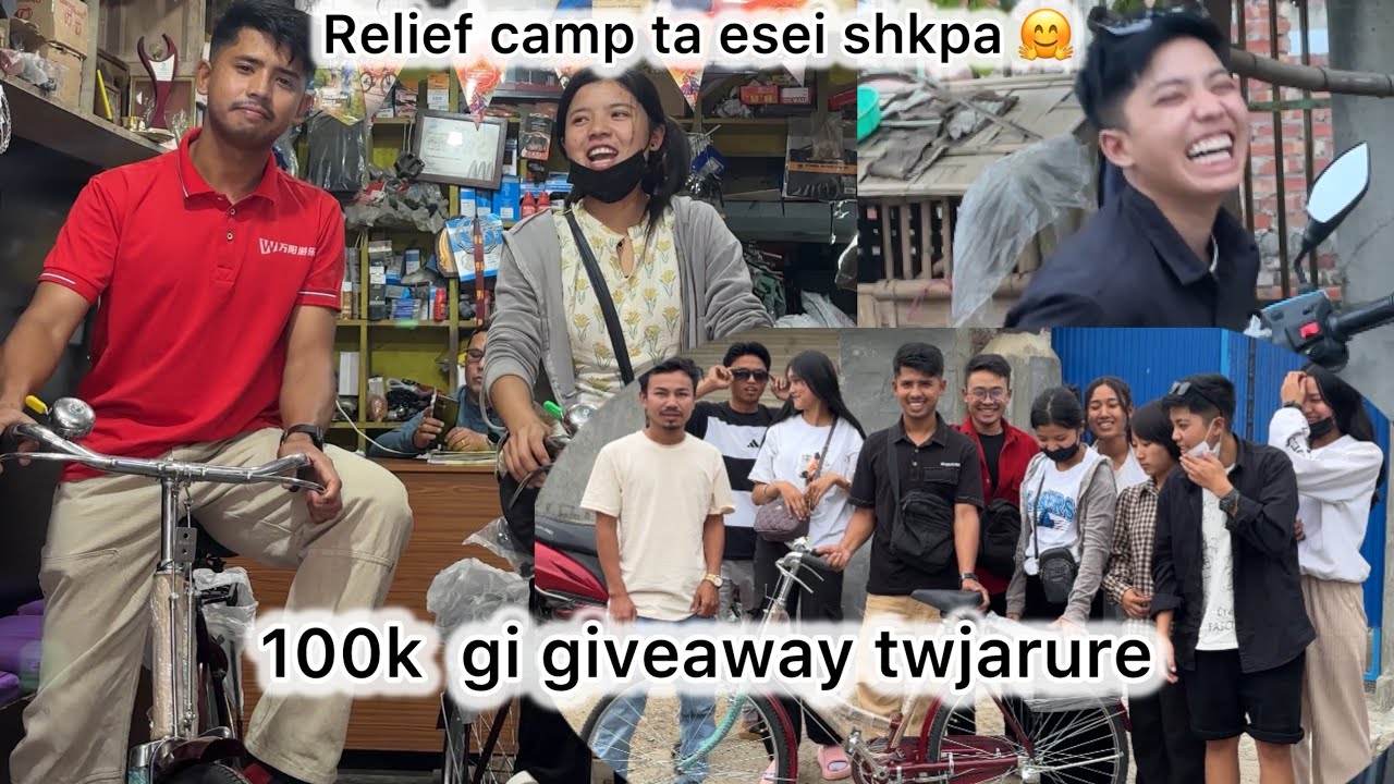 Finally 100k gi giveaway 🤗relief camp ta esei 🎤🎵😂🤗||manipurifunny||giveaway🙏