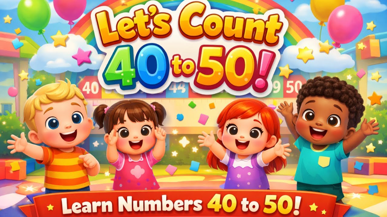 Let’s Count Numbers 40 to 50 | Fun Kids Nursery Rhyme | Learn Counting for Toddlers