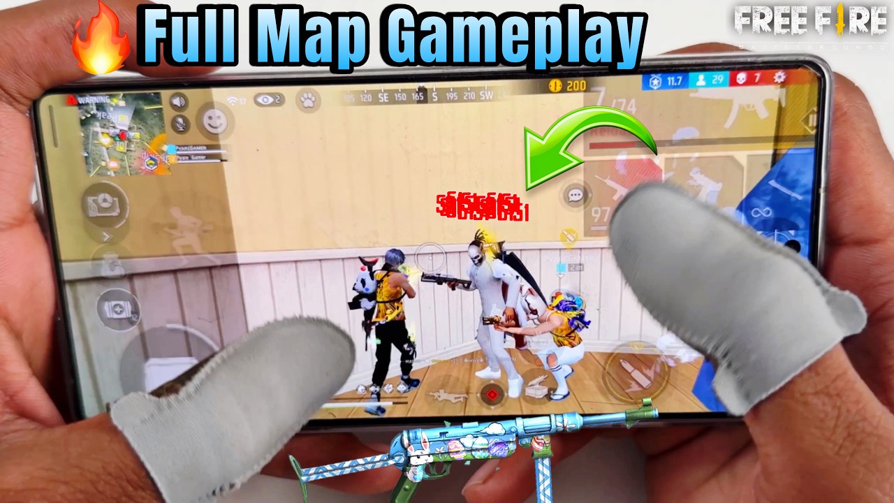 Samsung galaxy s25 Ultra 2 vs 4 free fire gameplay with 2 finger handcam 