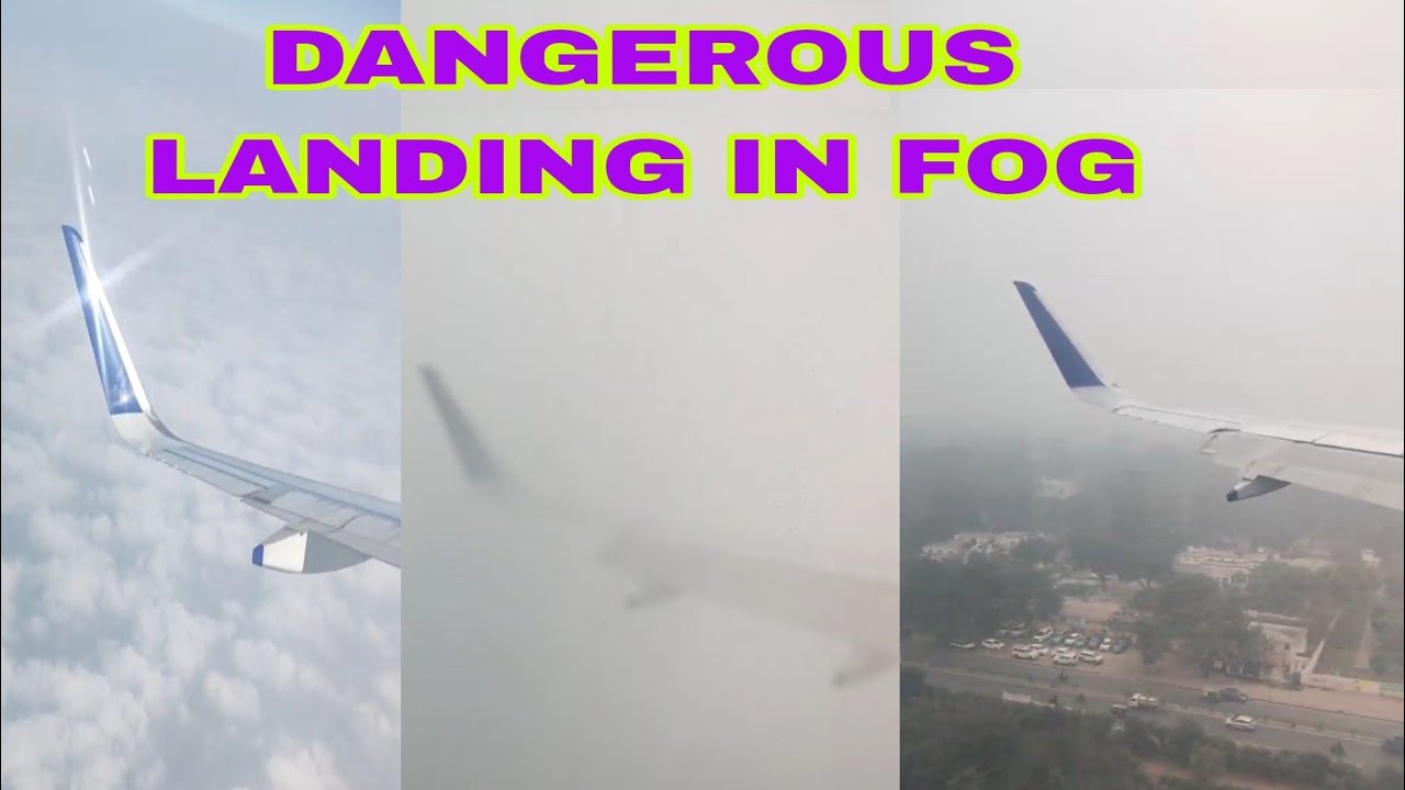 VERY DIFFICULT LANDING IN DENSE FOG(ZERO VISIBILITY) AT JAYPRAKASH NARAYAN AIRPORT (PATNA) #landing