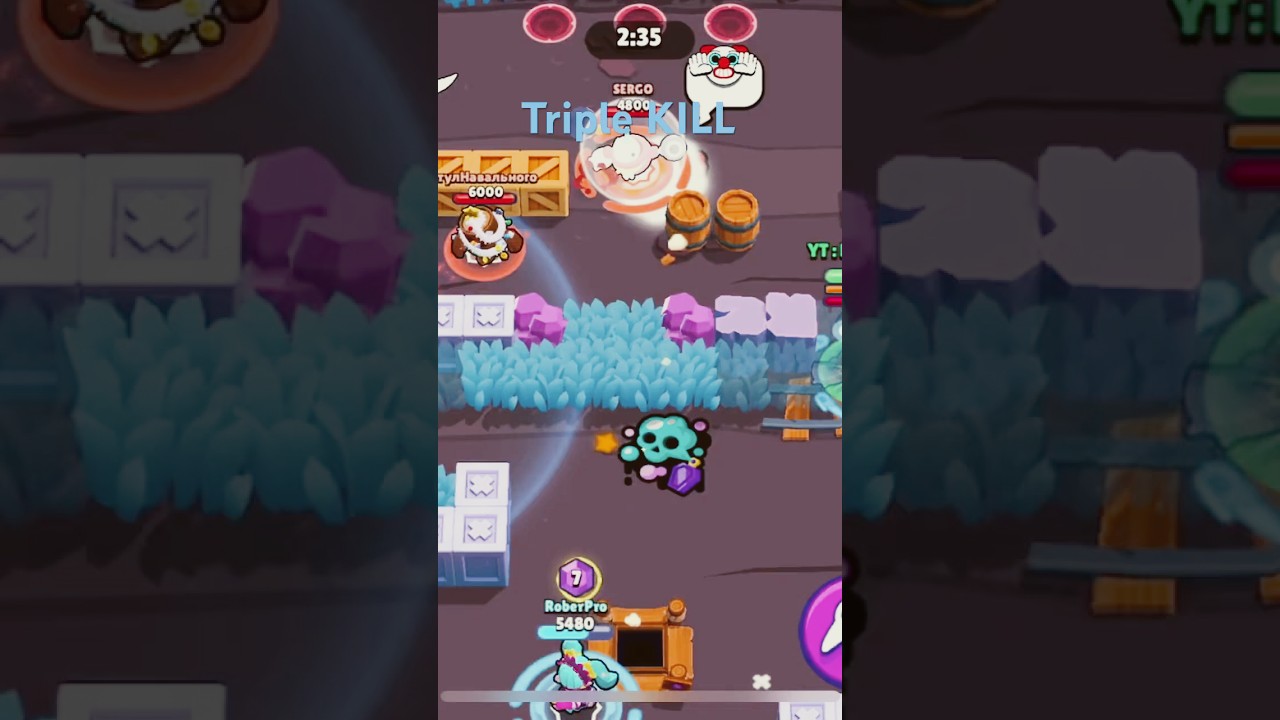 1 vs 3 avec Mortis #brawlstars # triple kill