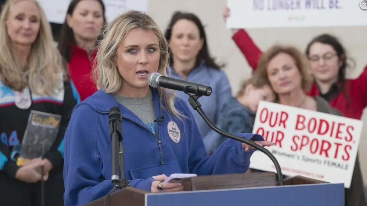 SFSU students protest speech by former college swimmer opposed to trans athletes competing