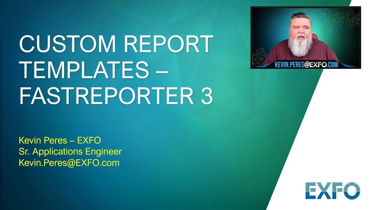 Using EXFO's FastReporter advanced reporting tool to generate custom reports.