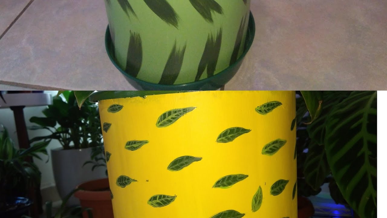 Nursery pot painting / plastic pot recycling / DIY for plant pots