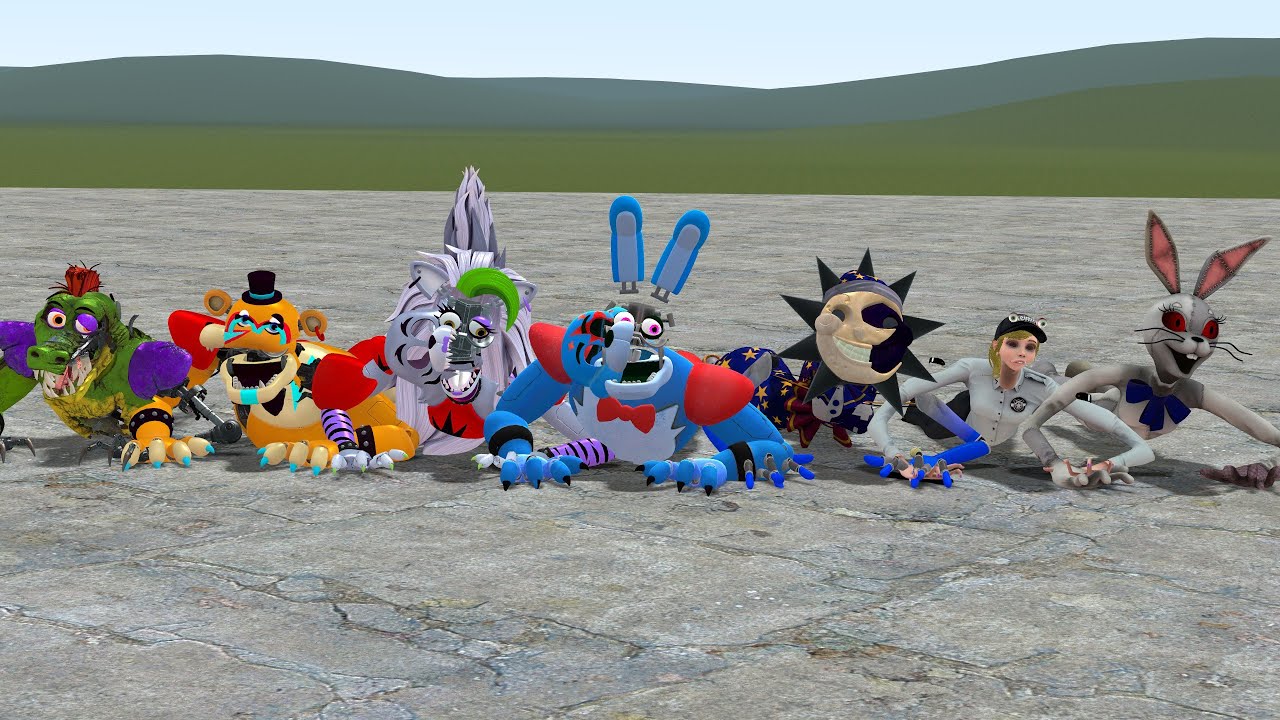 FNAF SECURITY BREACH BUT EVERYONE IS SHATTERED MONTY! Garry's Mod (Five Nights at Freddy's)
