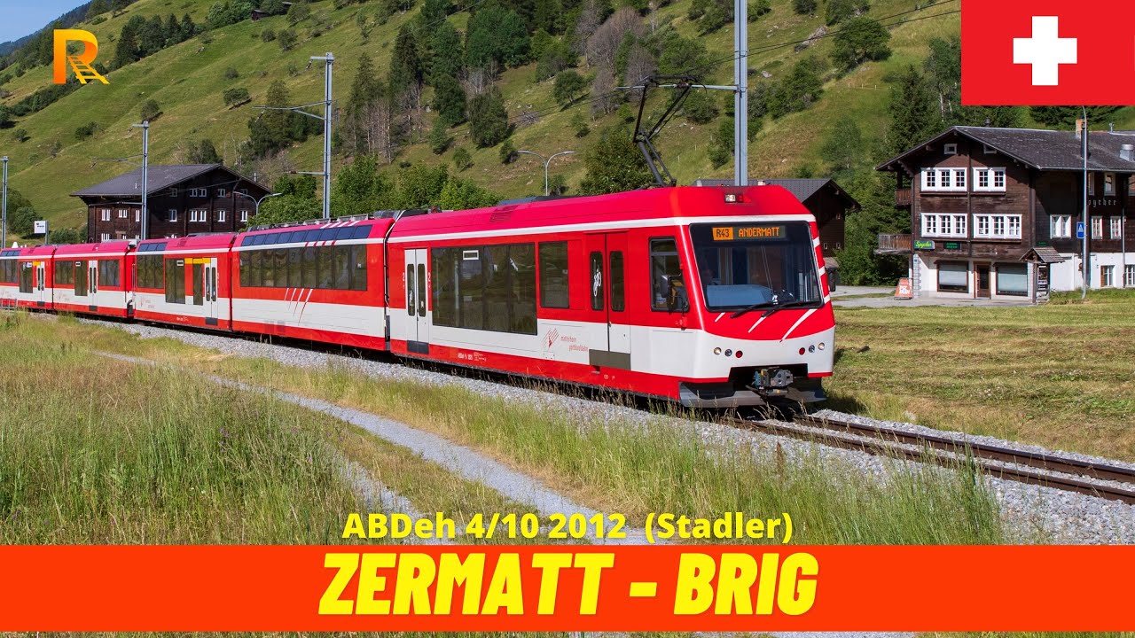 Cab Ride Zermatt -Brig (Matterhorn Gotthard Bahn, April 2025, Switzerland) 4K