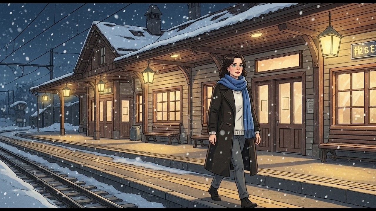 A Cozy Winter Train Journey in Switzerland ❄️ | Ghibli-Style ASMR