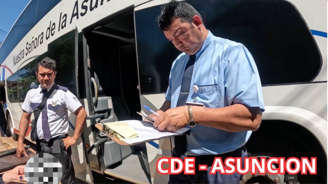 Viajando de ônibus de Ciudad del Este a Asuncion no Paraguai
