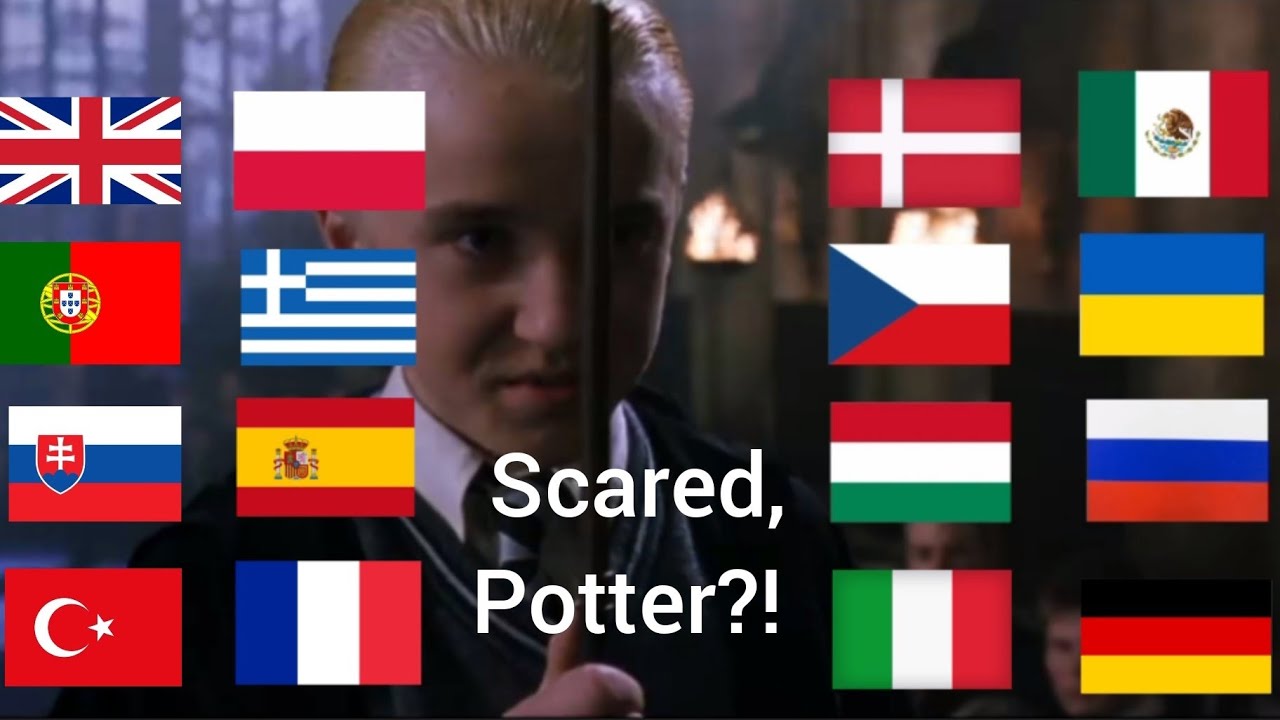 «Scared, Potter?!» in different languages.