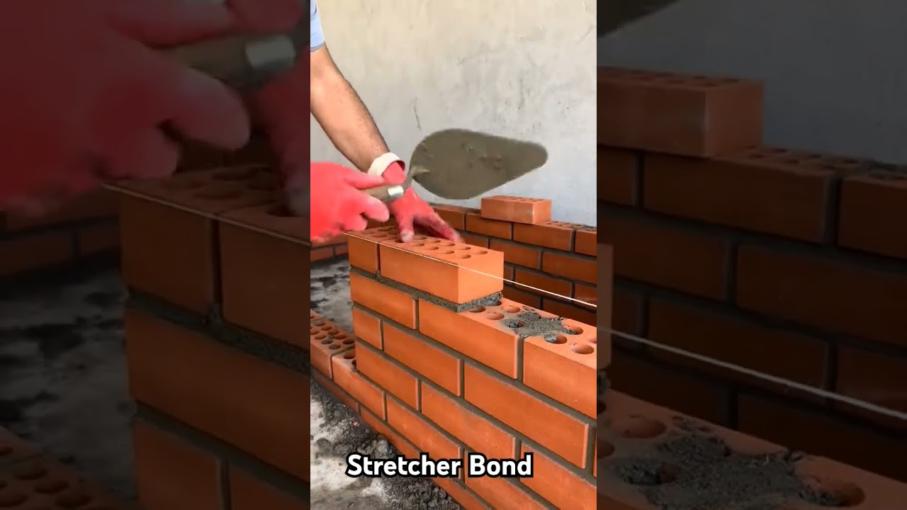 Stretcher Bond Brick Layer Mason video.#mason #construction #brick #video #work