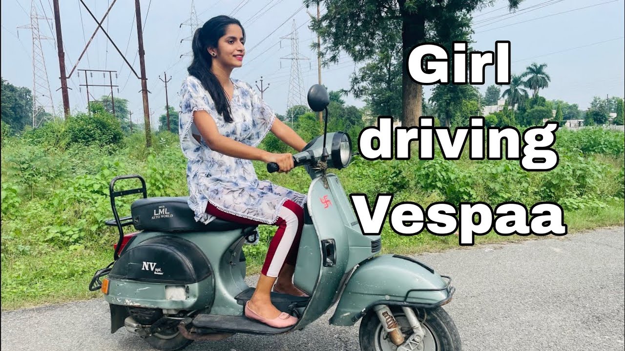 Girl driving Vespa 😱😱 | First time driving Vespa , most demanded video 😁❤️||@Kashish Kamboj