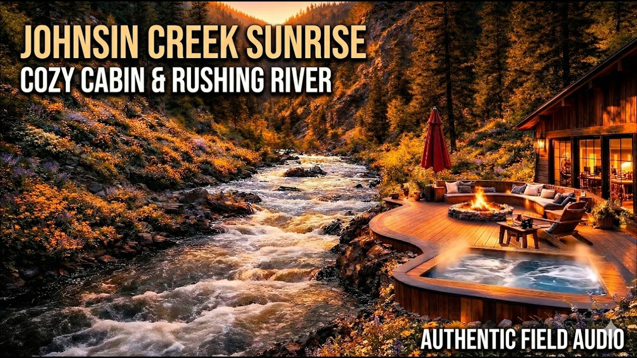 Sunrise at Johnsin Creek | Cozy Mountain Cabin & Roaring River Ambience