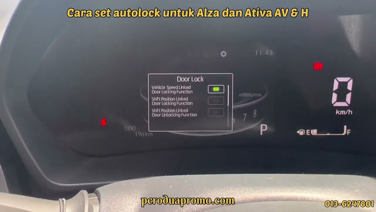 Cara setting lock dan unlock Alza AV & H dan Ativa AV & H 2022