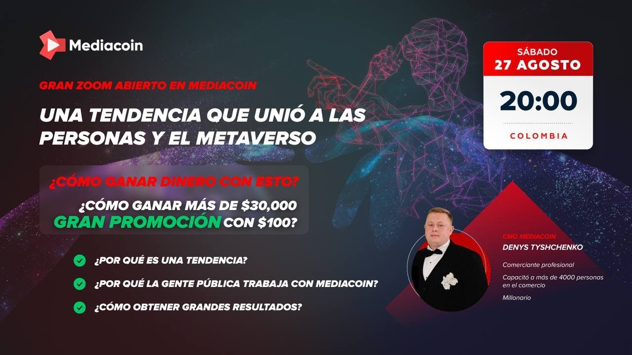 Criptodivisas, NFT, Metaversos, Mediacoin desde CMO Mediacoin Denys Tyshchenko
