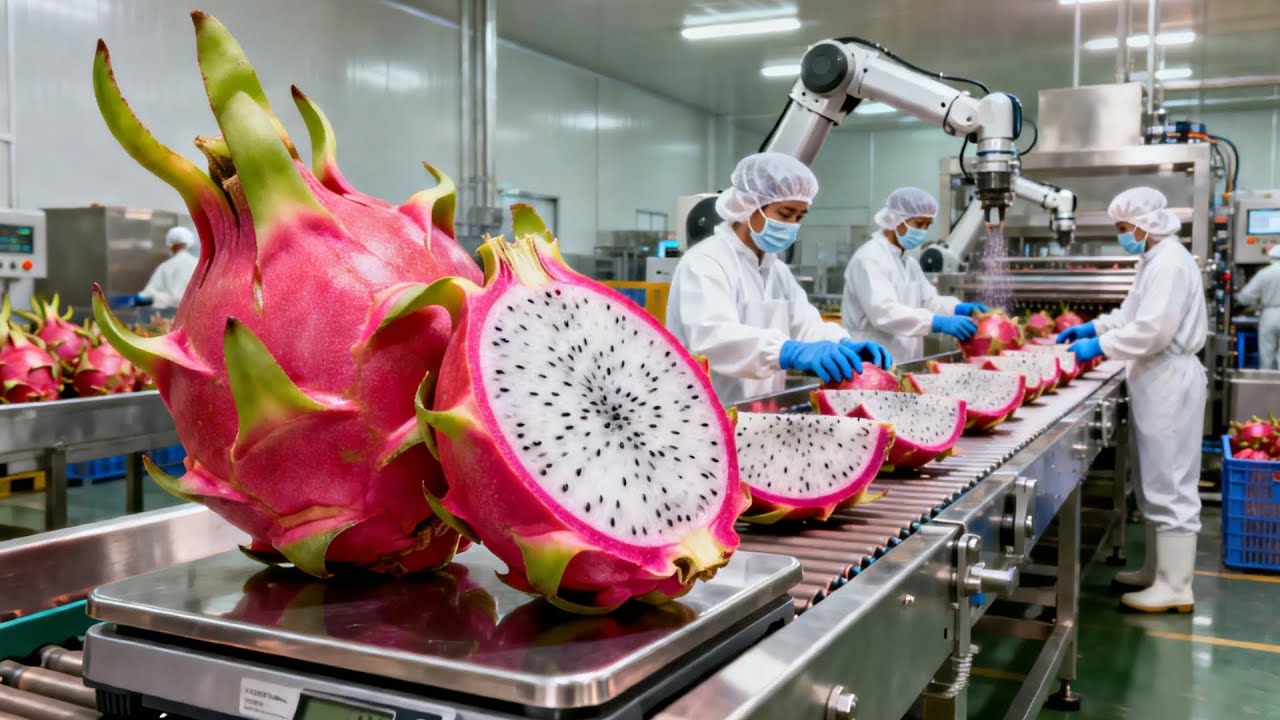 Amazing DRAGON Fruit Yogurt Production Inside a Food Factory?