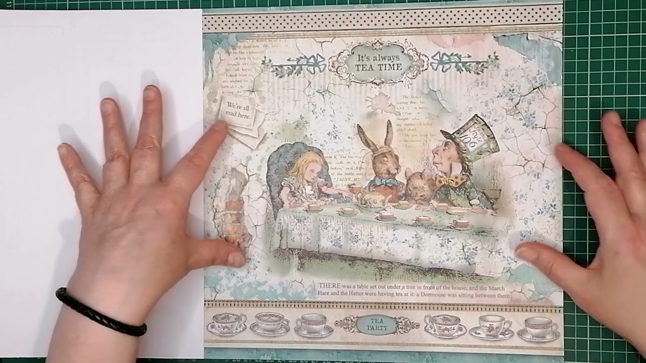 Stamperia Alice Gold 12 x 12 Paper Pad - Just a Quick Flip Through