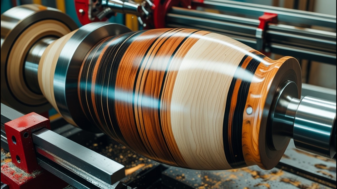 From RAW WOOD Combined to Masterpiece _ The Magic of Woodturning