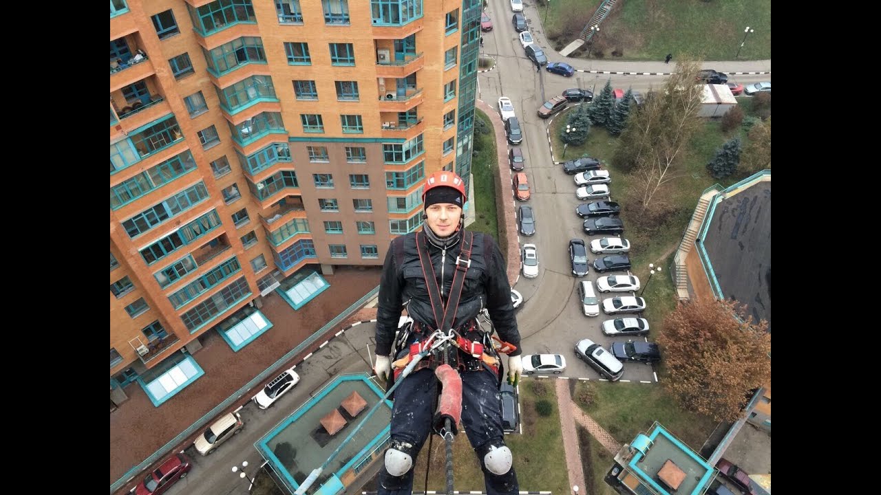 Промышленные альпинисты в Москве - Industrial alpinism in Moscow