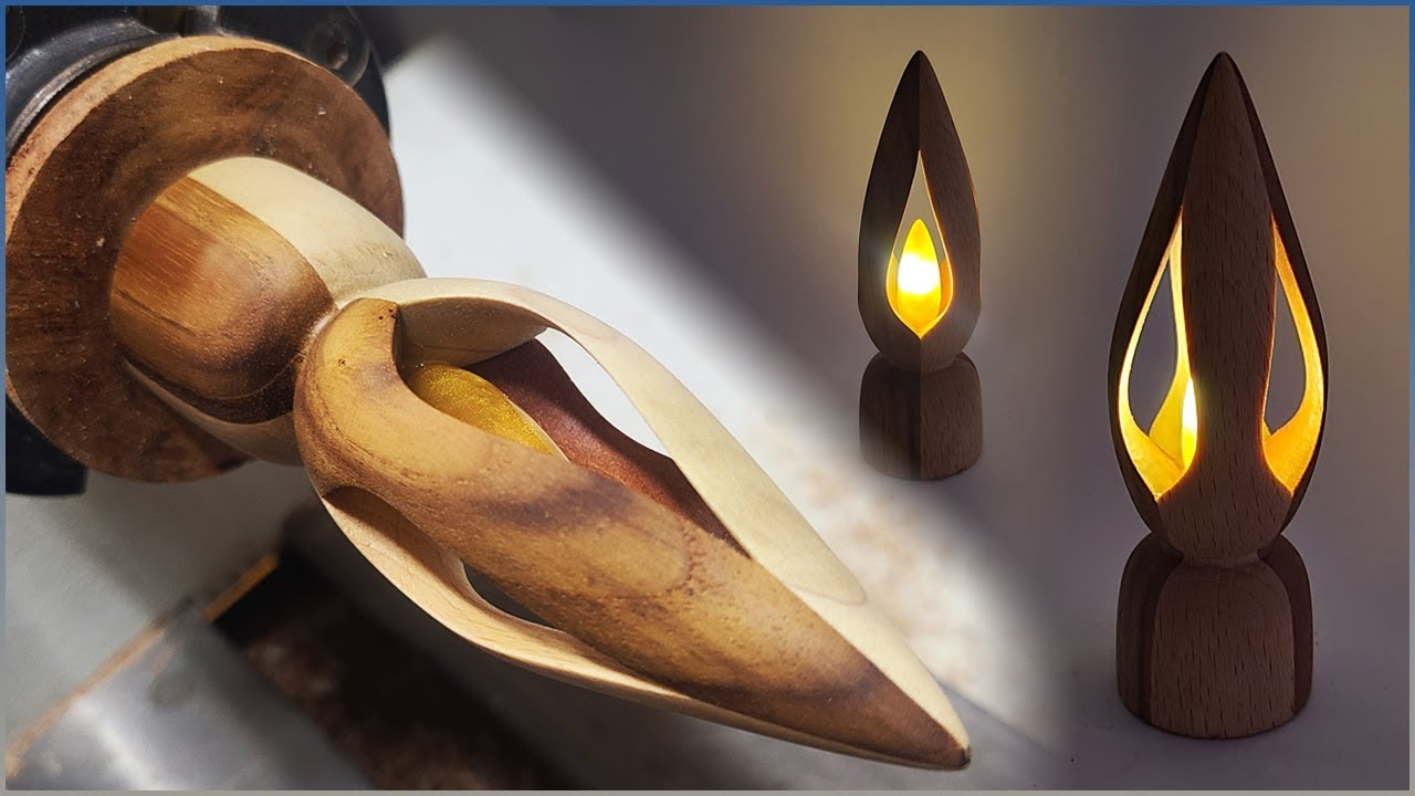 Inside Out Candle with LED - Woodturning