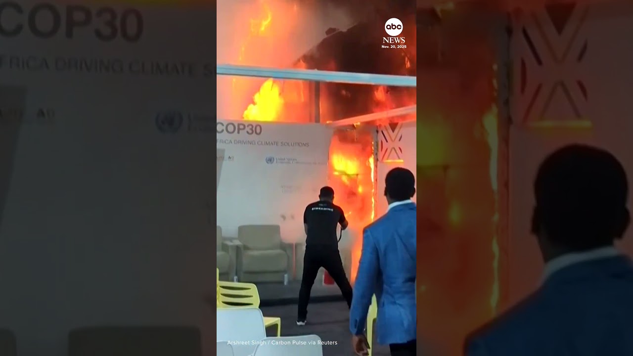Fire breaks out at U.N. climate event in Brazil