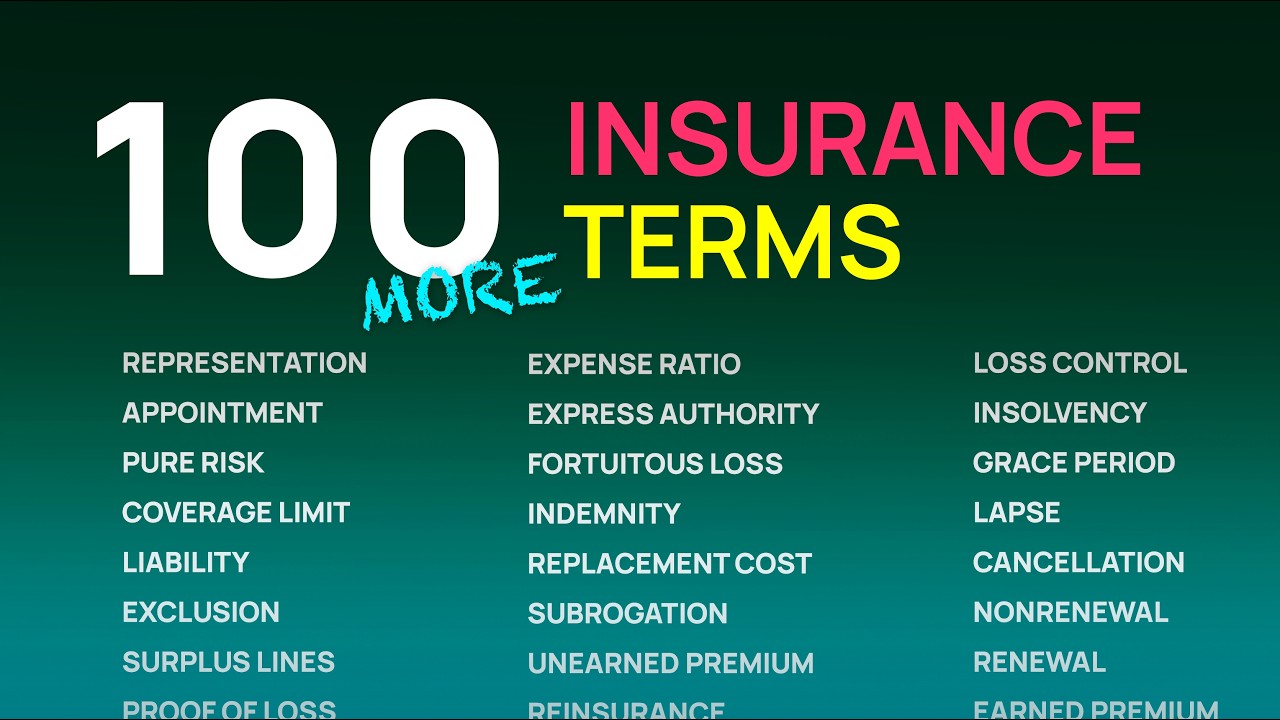 100 MORE Insurance Terms You NEED to Know!