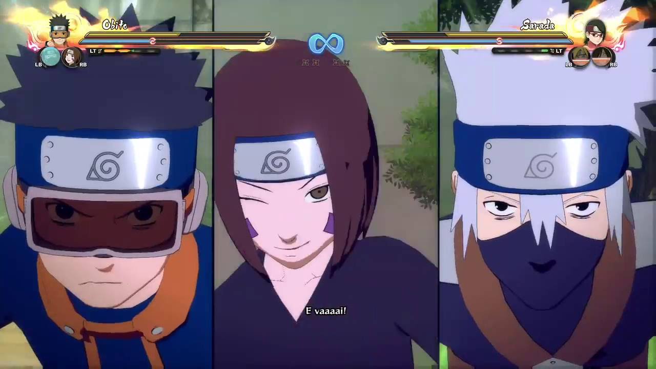 Naruto Storm 4 Dublado PT-BR Rin, Obito e Kakashi vs Boruto, Sarada e Hanabi
