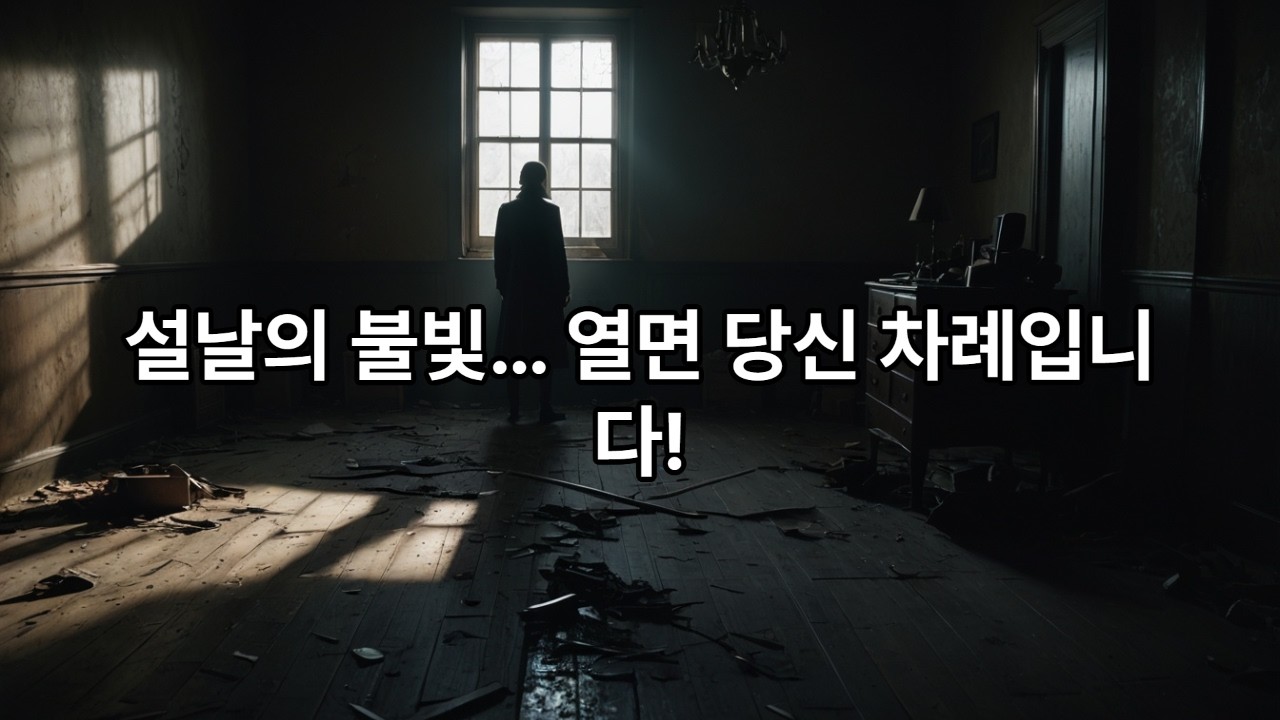 《설날에만 켜지는 조상님 방 불빛》– 매년 설날, 그 방에서 누군가 사라진다설날 자정이 지나면 켜지는 불빛,그 방은 산 사람이 들어가면 안 됩니다.