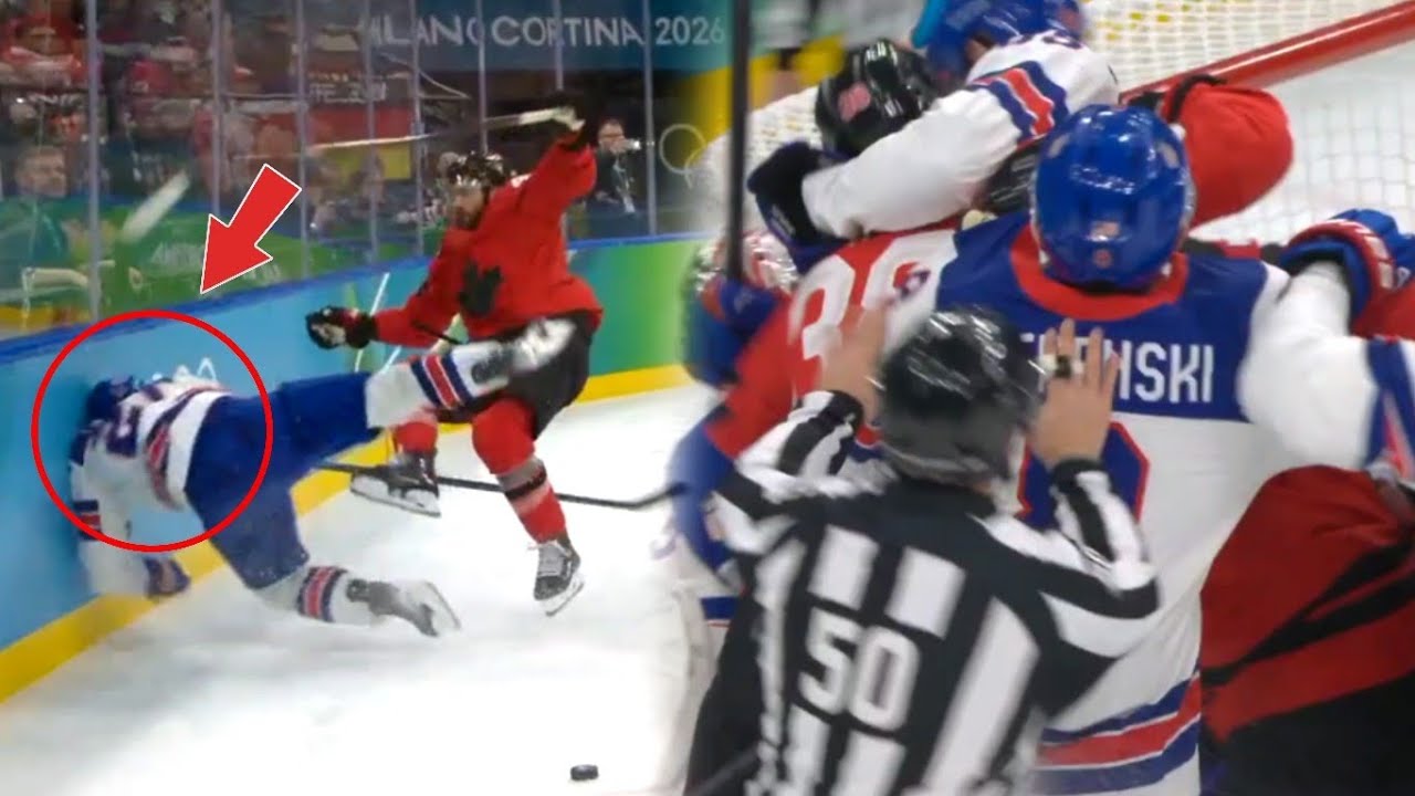 Huge Fight Between the USA and Canada during the Ice Hockey Final | Milano Cortina Winter Olympics