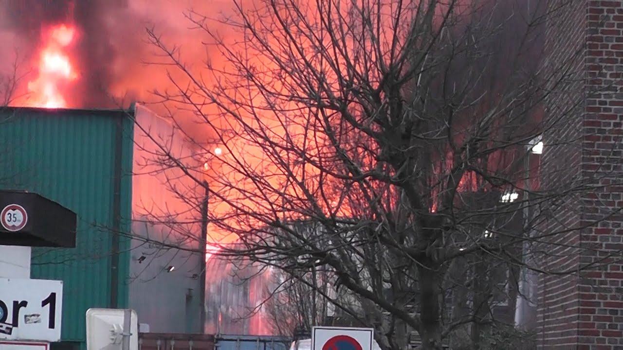 Feuer Lagerhaus Hamburg-Eidelstedt 03.03.2014 - Big Warehouse Fire - Grand Incendie