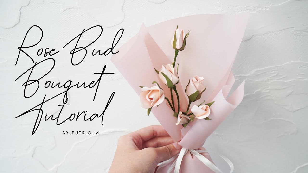 Cheap and Easy Craft Idea | DIY How To Make Rose Bud Bouquet Paper Flower | By.putriolvi