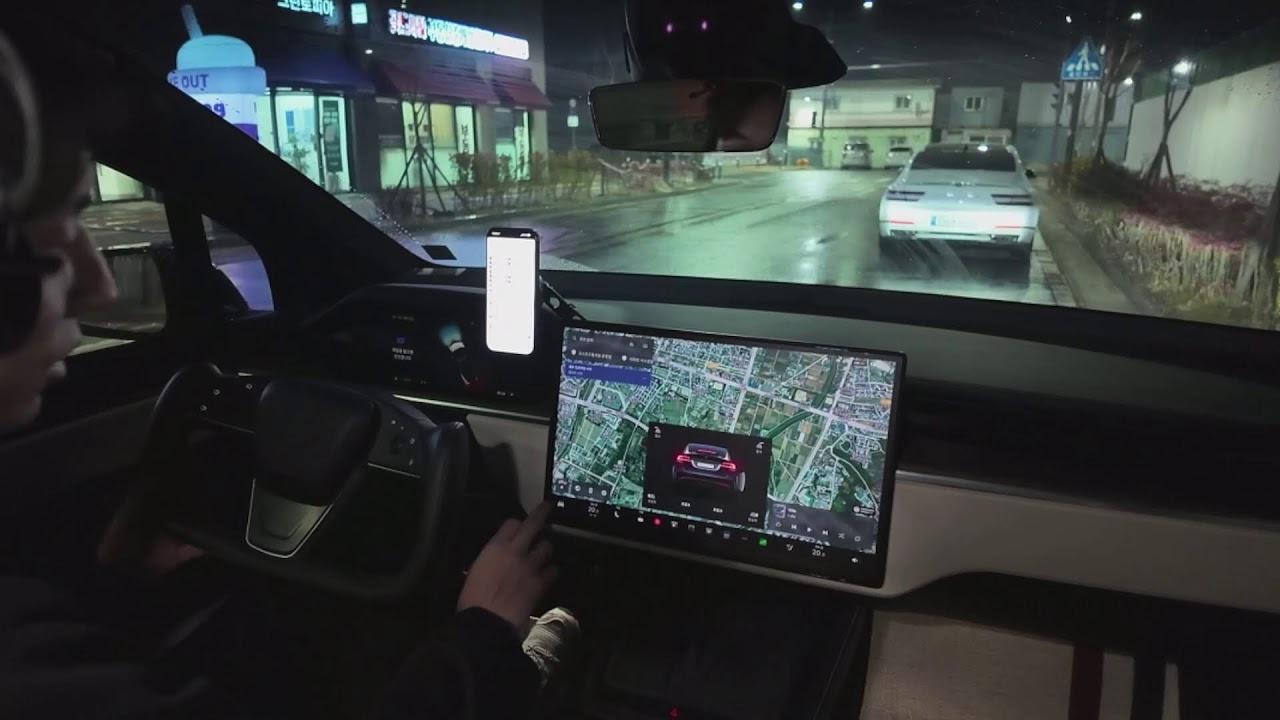 테슬라 모델X FSD 전국일주 무개입 주행! (23시간째 주행중)