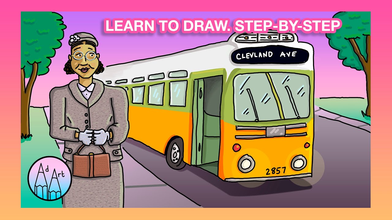 #AdArt - Learn how to draw and all about Rosa Parks step-by-step.