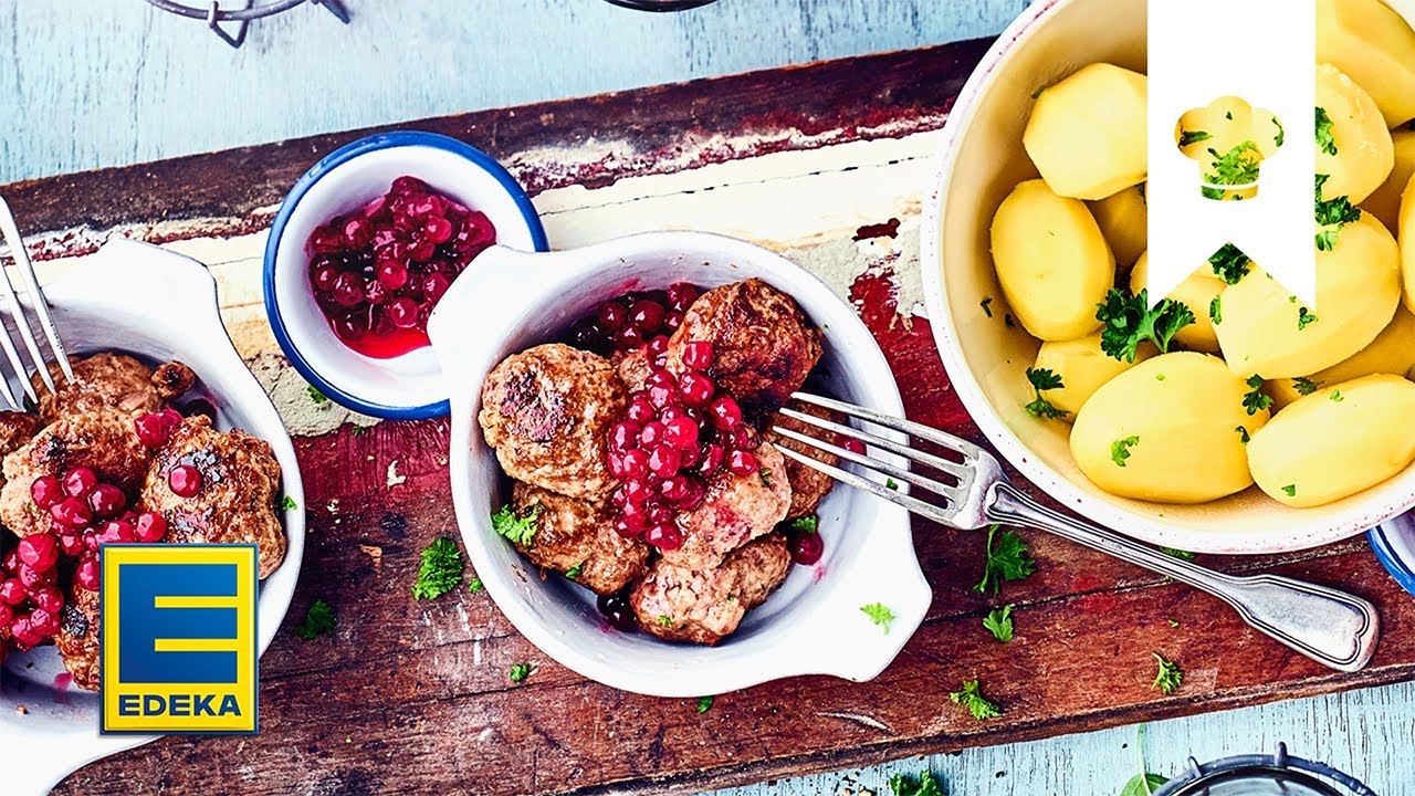 Köttbullar selber machen | Schwedische Hackbällchen mit Johannisbeeren