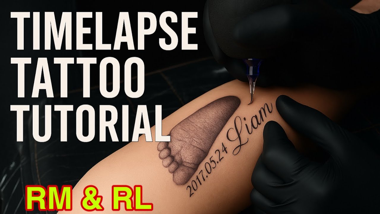 Timelapse Tattoo Tutorial: Soft Shading & Clean Lines Using RM & RL Needles_ time lapse