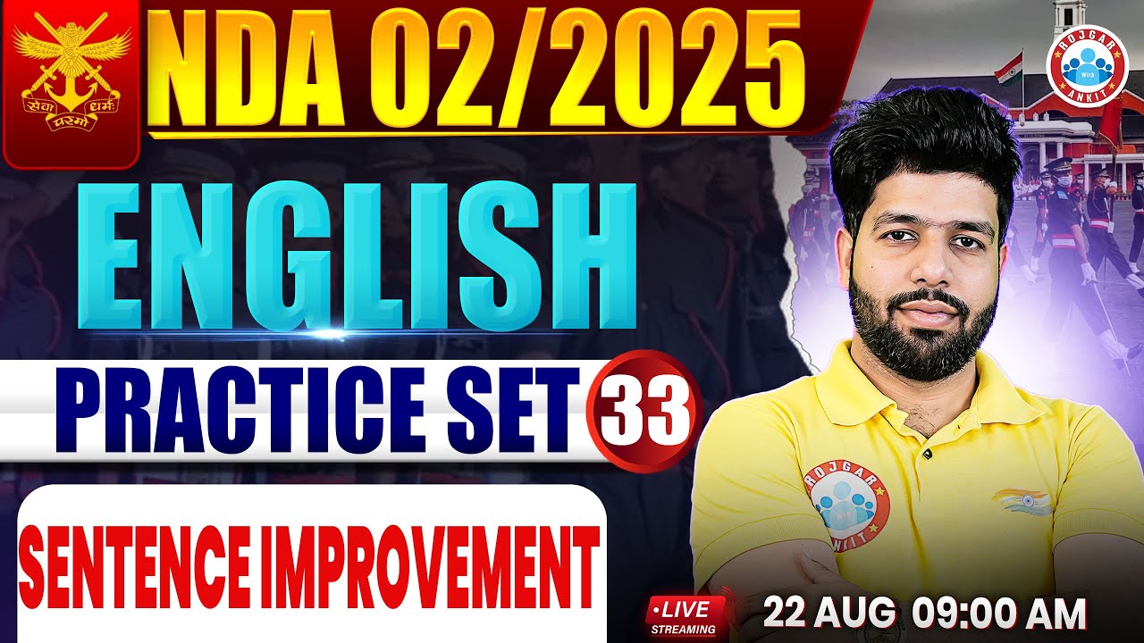 NDA English Classes 2025 | NDA English Practice Set #33 | Sentence Improvement | Eng By Anuj Sir