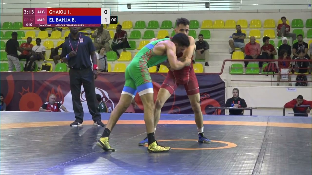 1/2 GR - 67 kg: I. GHAIOU (ALG) v. B. EL BAHJA (MAR)