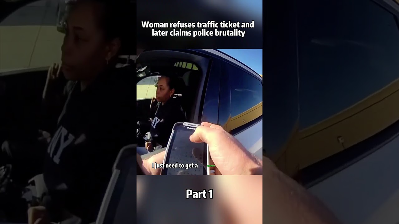Woman refuses traffic ticket and later claims police brutality #cops #police
