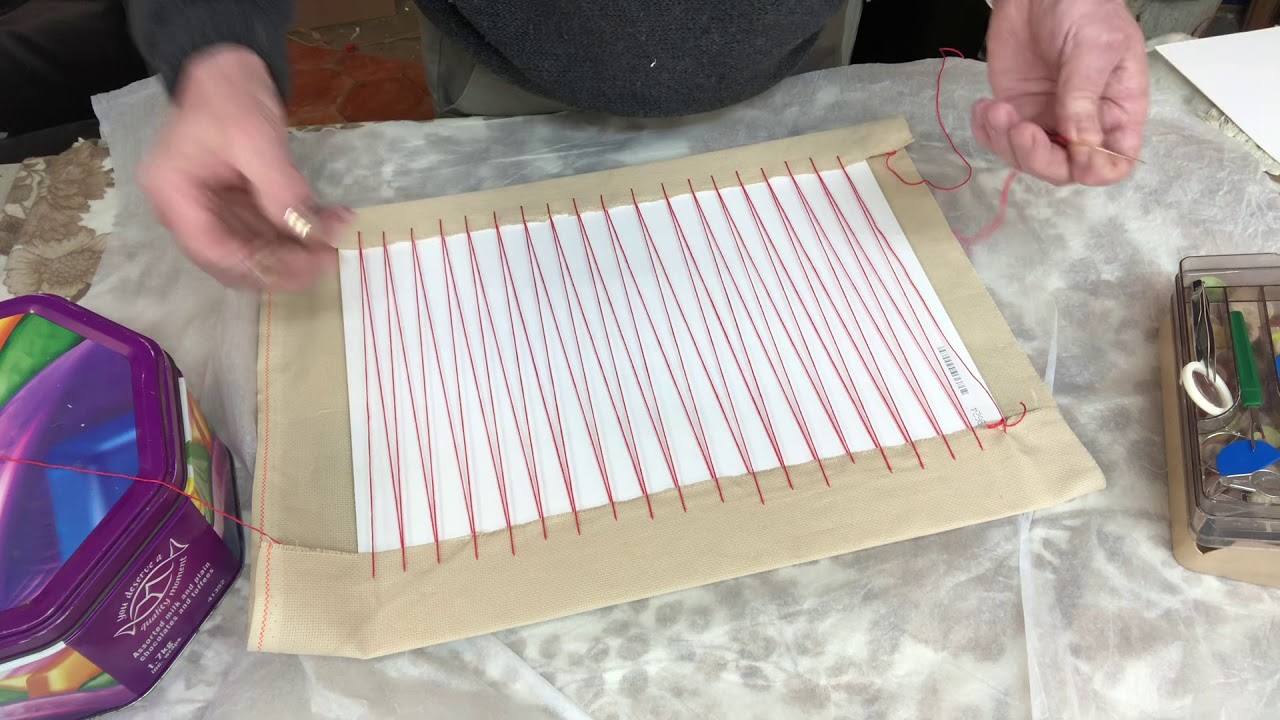 Lacing needlework