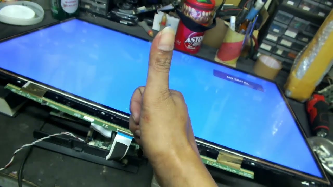 cara memperbaiki tv led panasonic layar garis getar