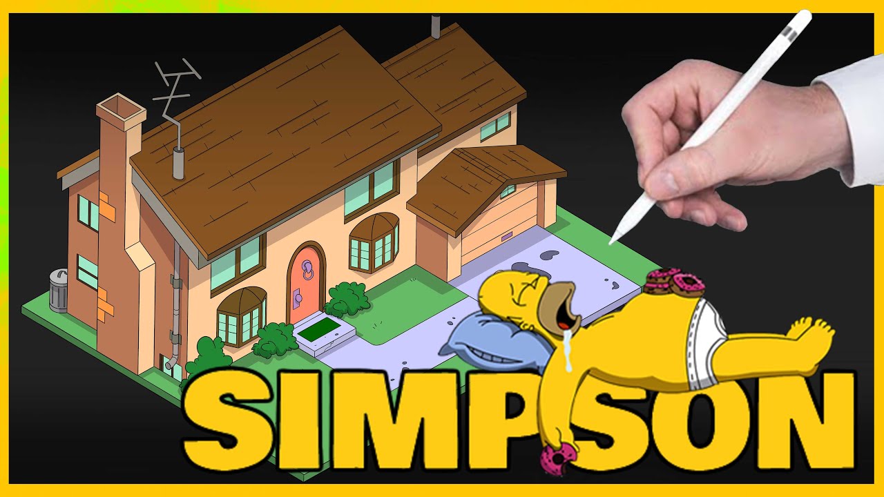 THE SIMPSONS HOUSE Isometric Art on iPad Pro (Procreate)