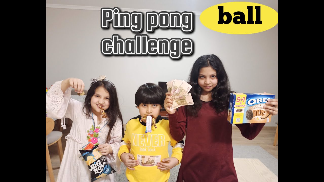 Ping pong ball challenge game. Ping pong game money game