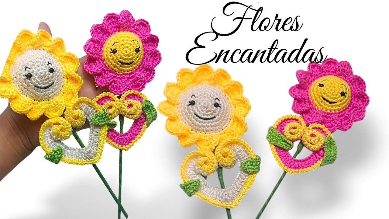 NO SABES LO GENIAL QUE ES hermosa flor abrazando un corazón a crochet para san Valentín girasol