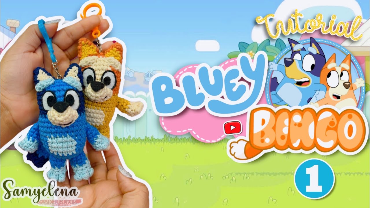 Bluey y Bingo tamaño llavero tutorial parte 1 español/ingles