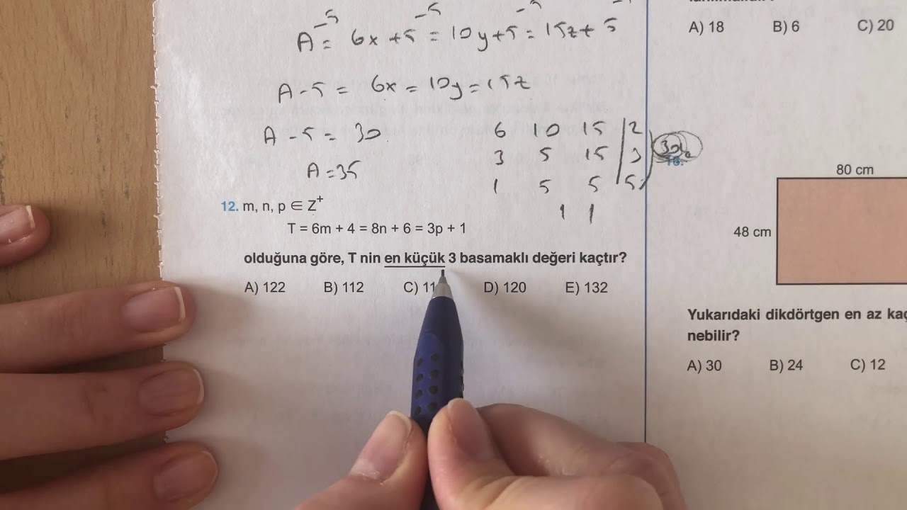 345 TYT Matematik Ebob Ekok Test-1 Anlatımlı Çözümleri (2018-2019 basım)