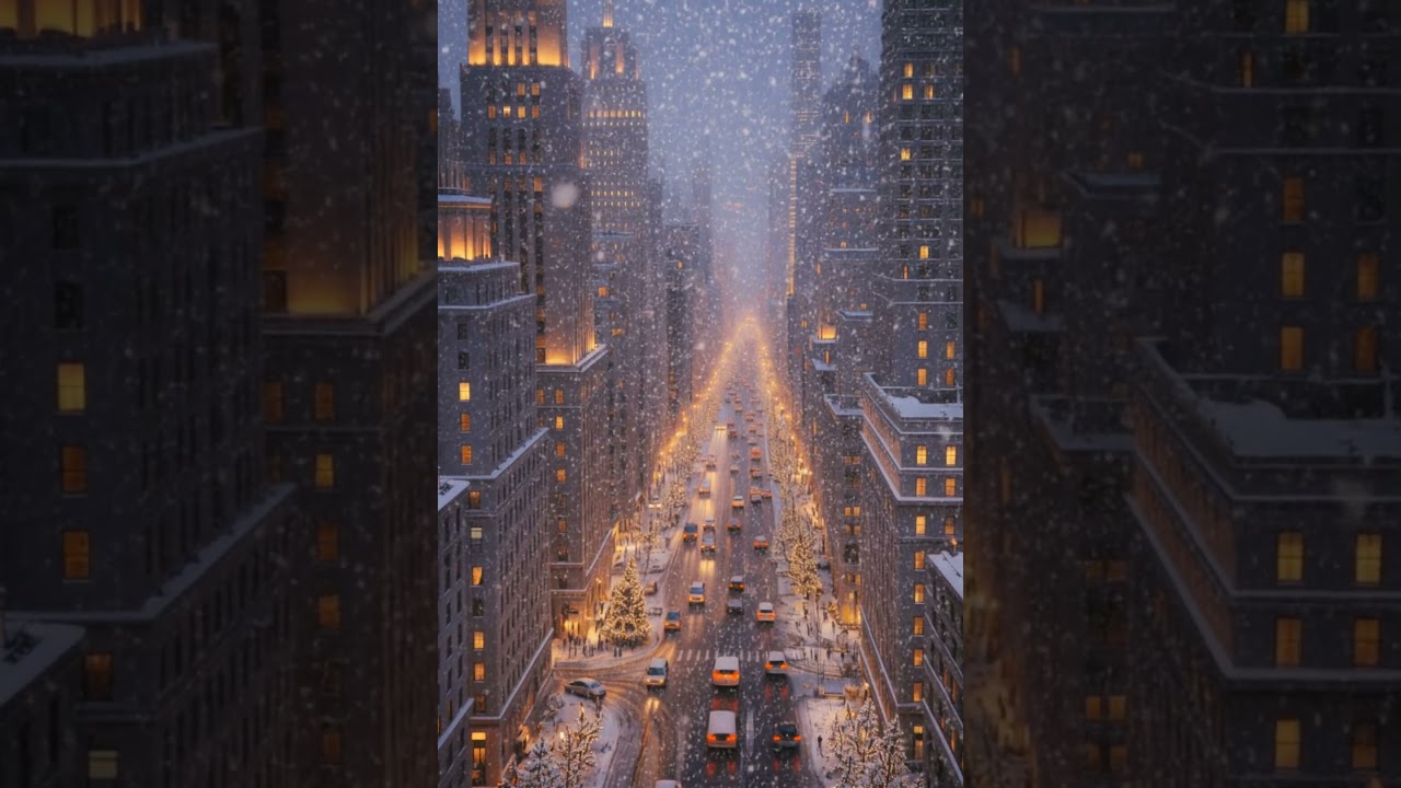 Heavy Snowfall in the City ❄️🌆 | Winter Calm