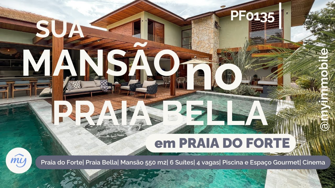 Praia do Forte| Praia Bella| Mansão 550 m2| 6 Suítes| 4 vagas| Piscina e Espaço Gourmet| Cinema