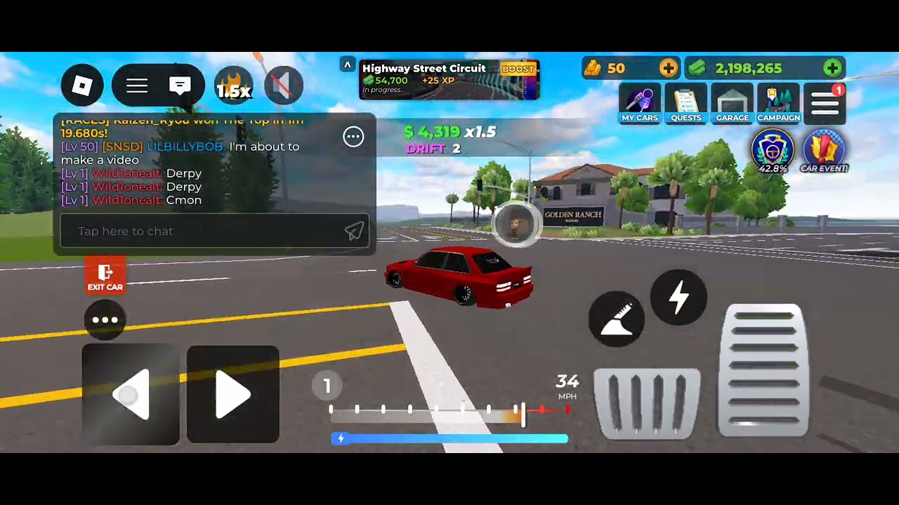 Me drifting in Roblox drive world 