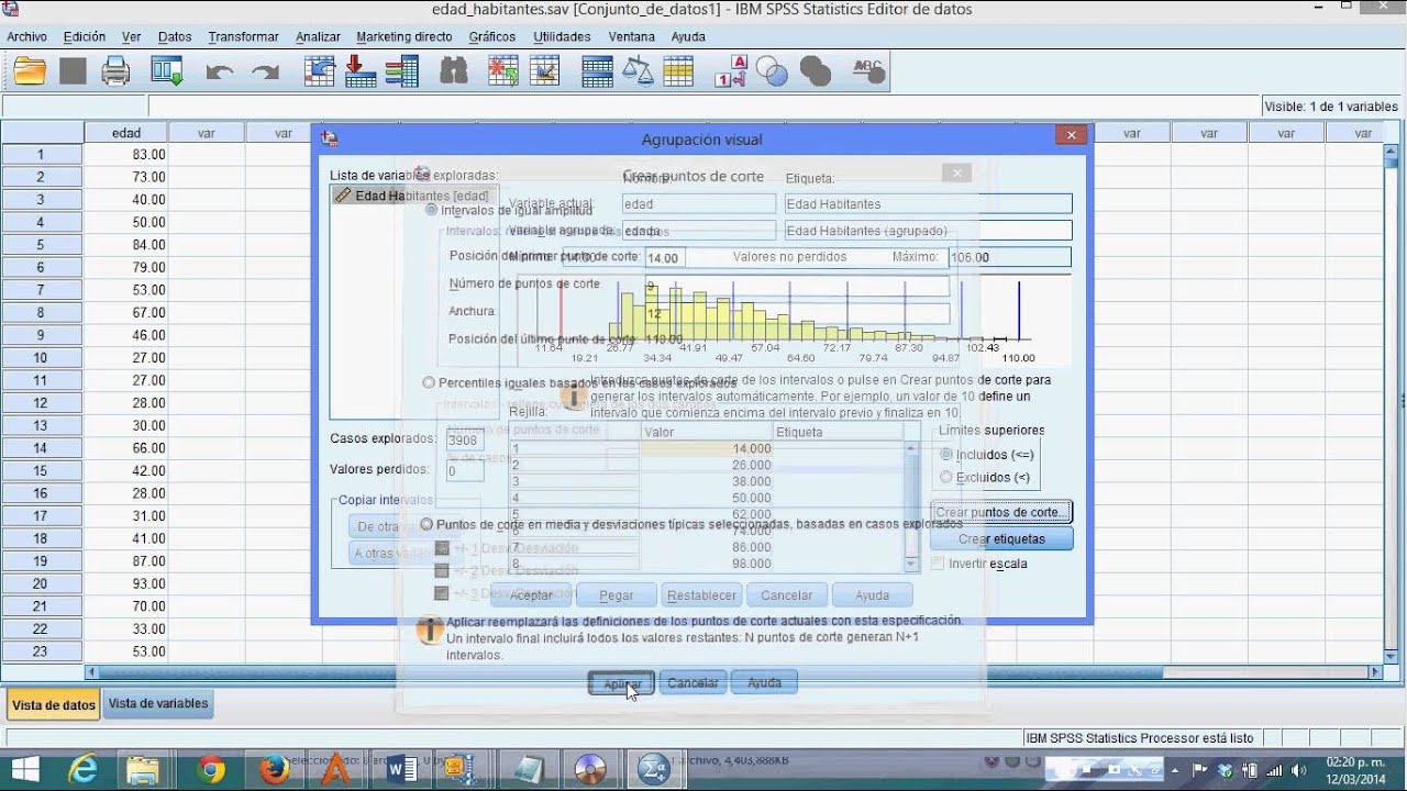 5 Formación de Intervalos de Clase con SPSS